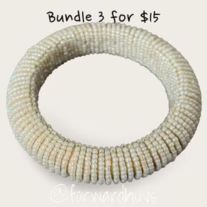 Bundle 3 for $15 Handmade Bangle Bracelet covered in Pill Seed Beads